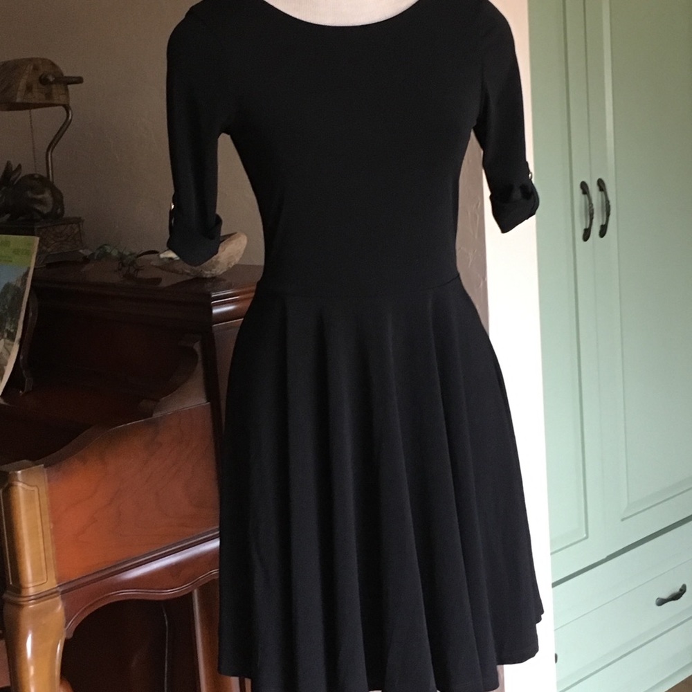 Express Black Fit and Flare Dress
